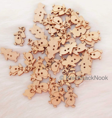 Wood Penguin Buttons